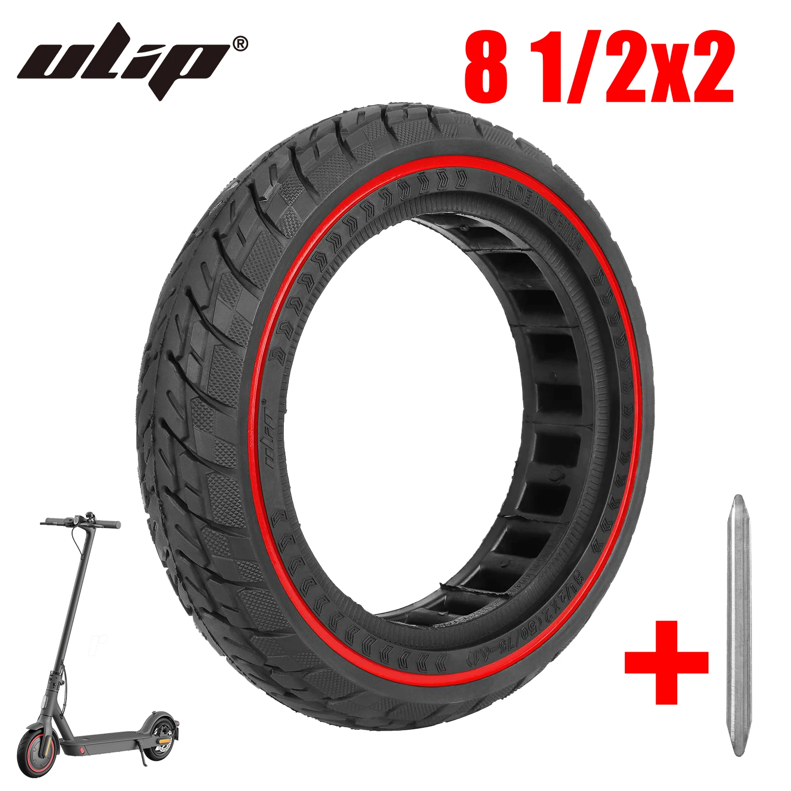 Ulip 8 1/2x2 Thickened Off-road Solid Tire 50/75-6.1 Thickened non-slip Tire Replacement For Xiaomi M365/1S/Pro/Pro2/Mi3 Scooter