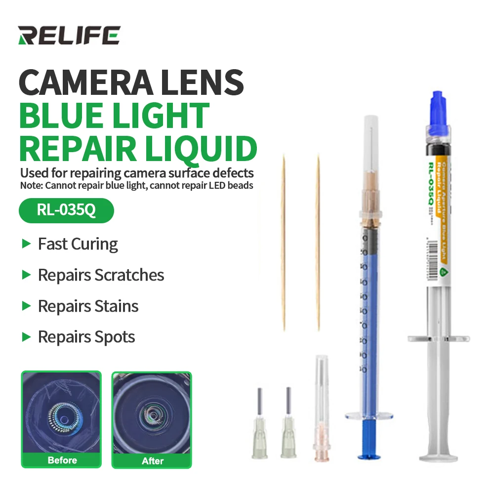 

RELIFE RL-035Q 3 мл объектив камеры синий свет ремонтная жидкость для мобильного телефона камера точечная царапина инструмент для ремонта пятен