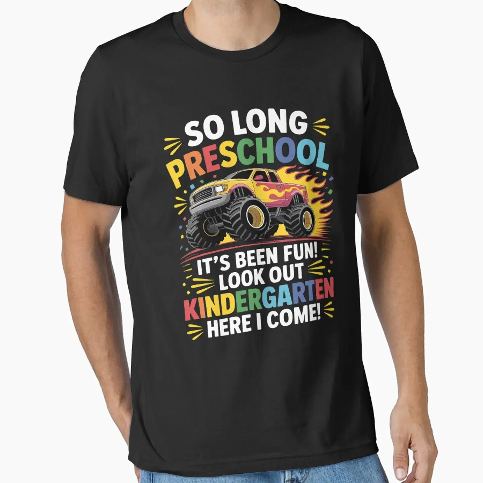 Kids Monster Truck So Long Preschool Graduation Essential T-Shirt, Vintage-Stil, gewaschen, bequem, modisch, Unisex-Grafik, stilvoll