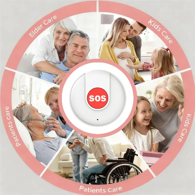 ABZZ-Tuya Smart Wifi SOS Button Emergency Wireless Security Alarm Panic Device For Elderly Kids For Safety Smart Life Remote