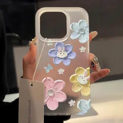 Phone Case For iPhone 15 Pro Max Cute Flowers Case iPhone 16 14 13 12 11 11Pro Max 12 Mini 14 Plus Aesthetics Floras Clear Cover