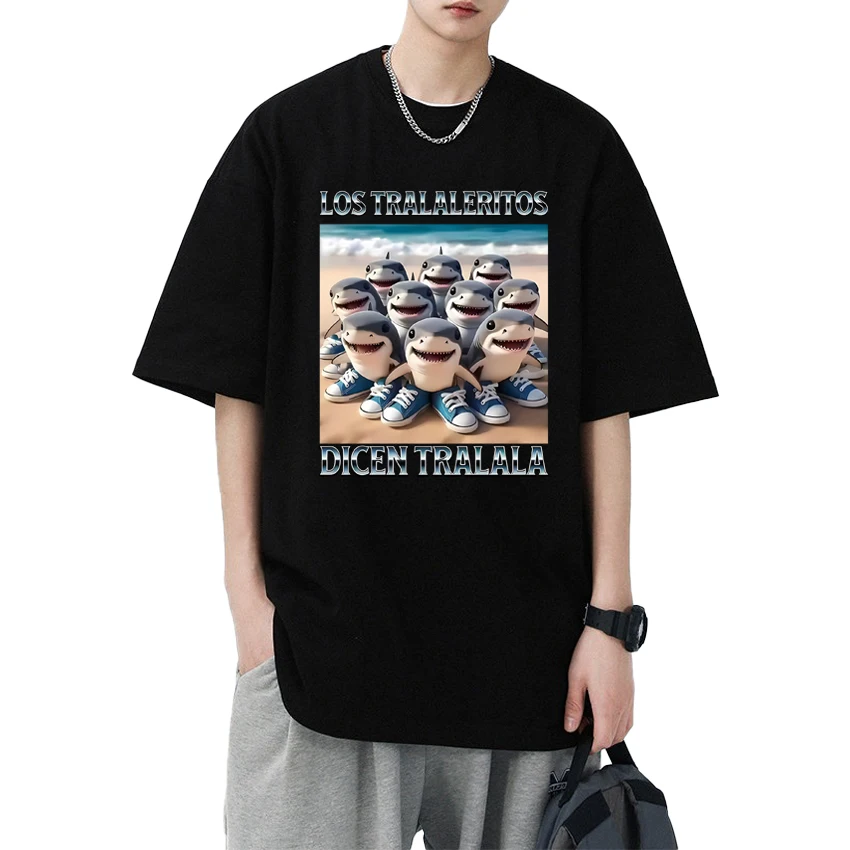 

Humor Los Tralaleritos Dicen Tralala T shirt Men Women Italian Brainrot Meme Funny Tops Unisex 100% Cotton short sleeve T-shirts