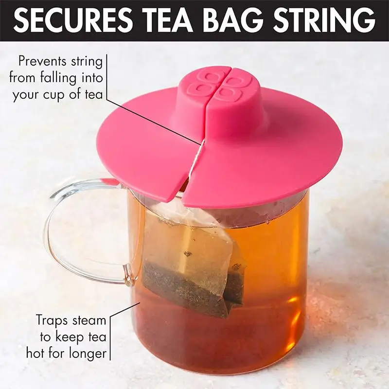 Reusable Silicone Tea Bag Holder With Handle Mug Lid Squeezer Ideal For Kitchen Office Tea Time