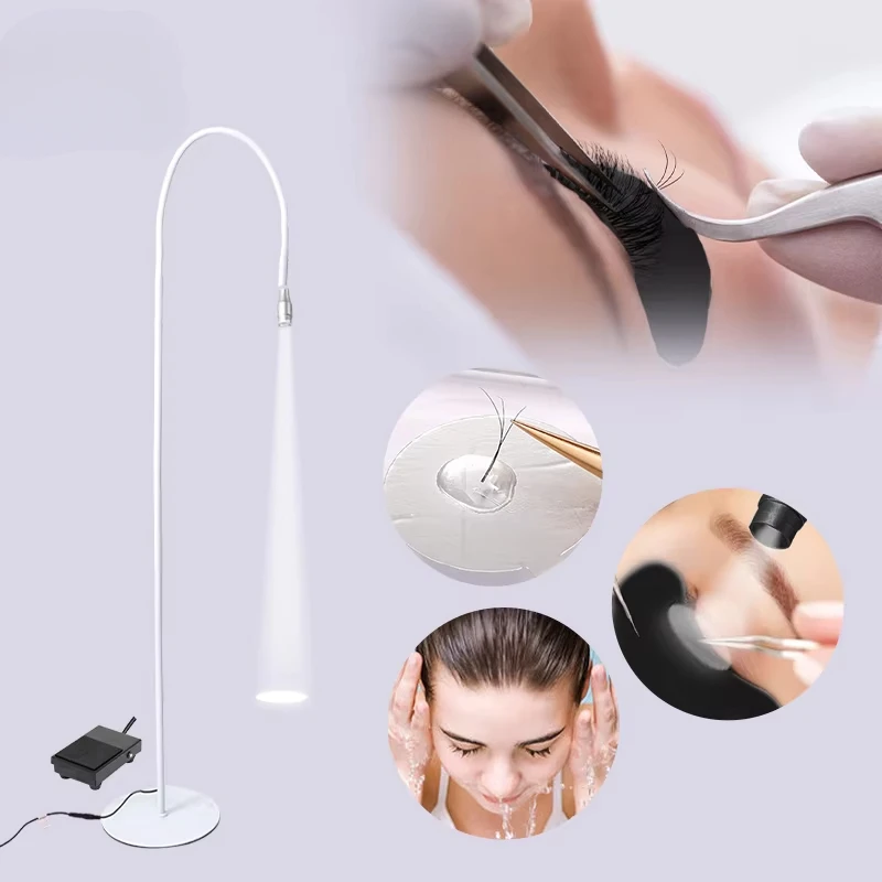 White Light LED Eyelash Lamp for Uv Eyelash Extensions New Tech UV Free Eyelash Lamp with Foot Pedal White LED Lamp