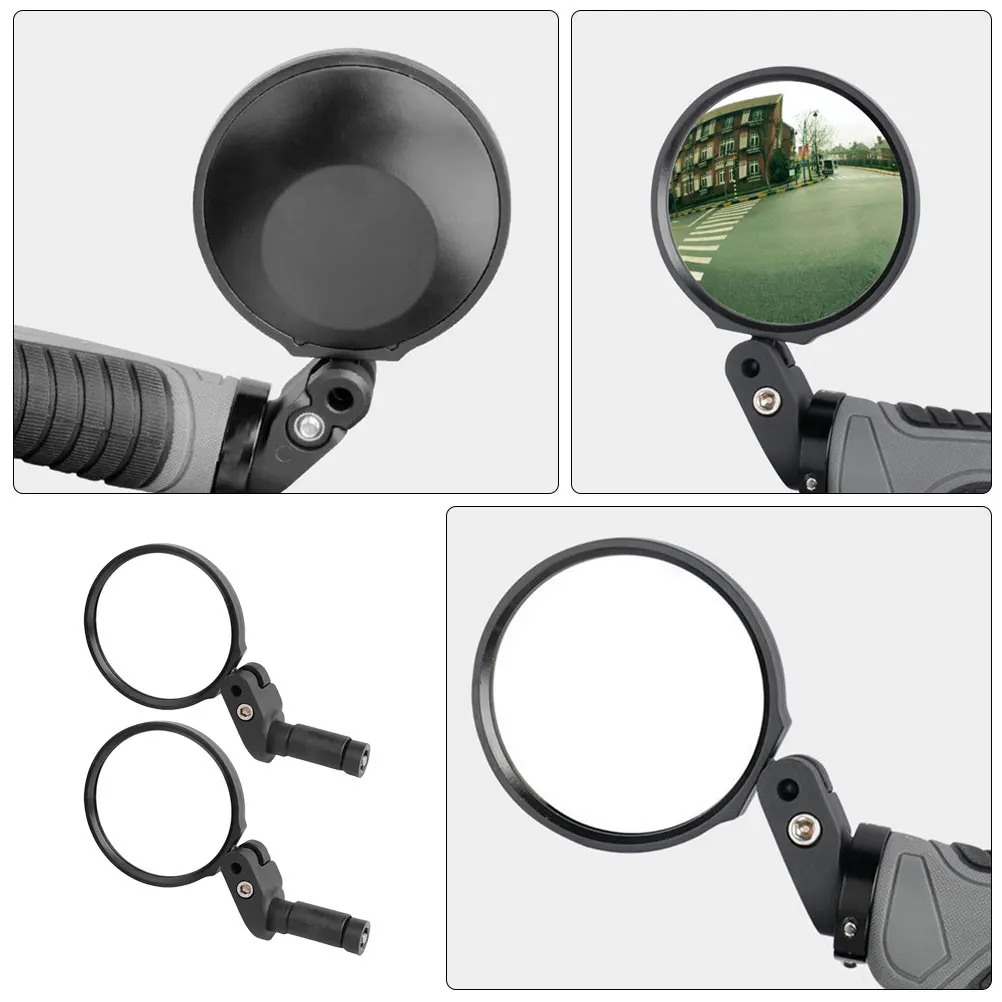 

2pcs Bike Rearview Mirror Handlebar Mirrors Adjustable Convex Reflector Plastic Acrylic Safety Material Easy Installation