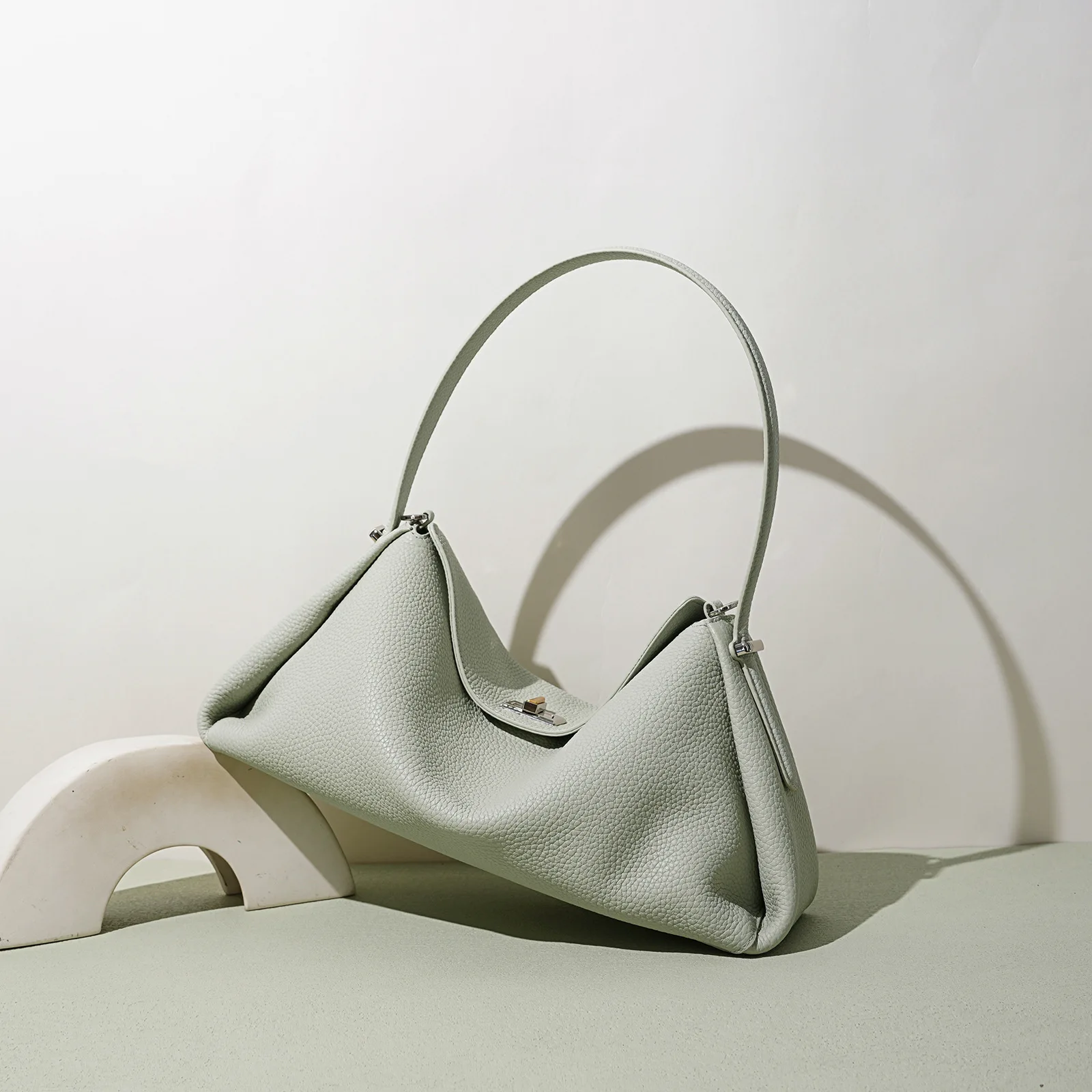 

Upgrate Self-designed Simple Beige Pink Color Women Hobo Tote Bag Togo Cowhide Leather Female Shoulder Bag Commuting Handbag