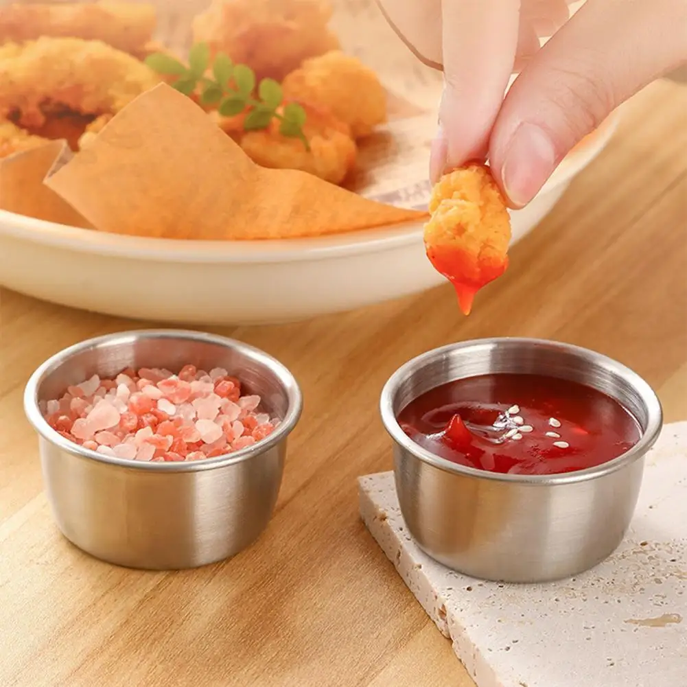 Small Stainless Steel Bowl Food Grade 316l Steel Pot 304 Stainless Steel Mini Dipping Bowls Small Sauce for Condiments for Bbq