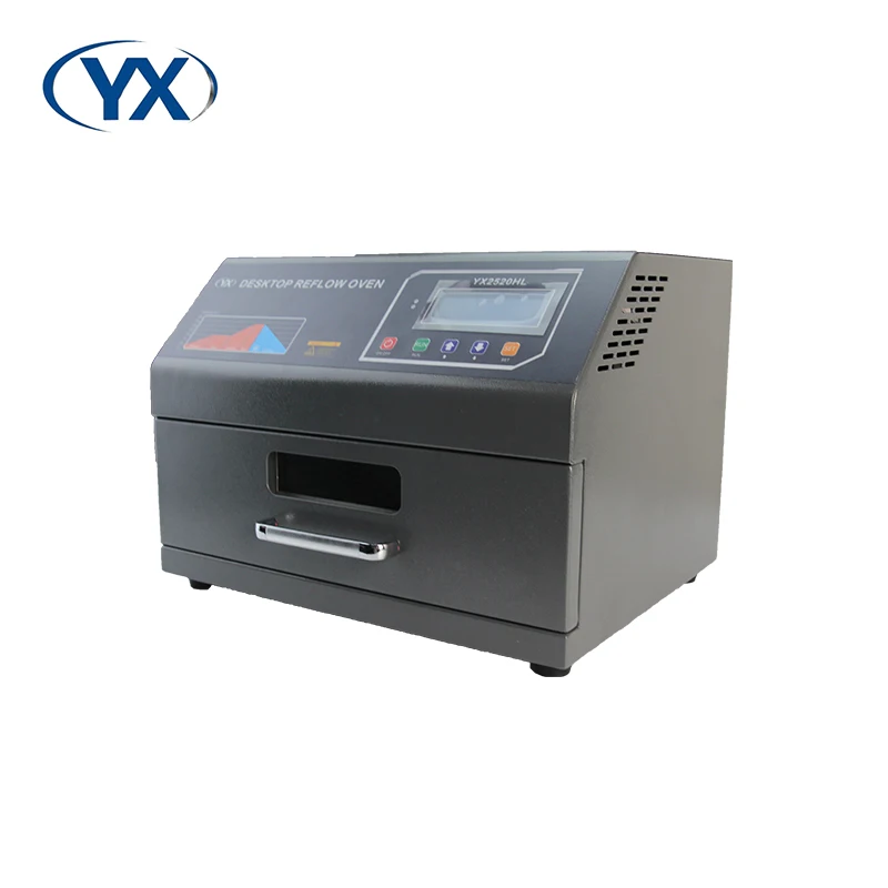 

Stock in EU YX2520HL Factory Desktop Reflow Oven 250x200mm Infrared Radiation Heating and Hot Air Circulation Lead Free