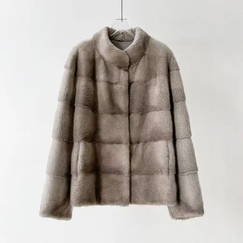 Faux Fur Detachable Collar Coats Womens Artificial Medium Length Ceremony Young Cute Mink Bow Buttoned Basic Wild Personality OL