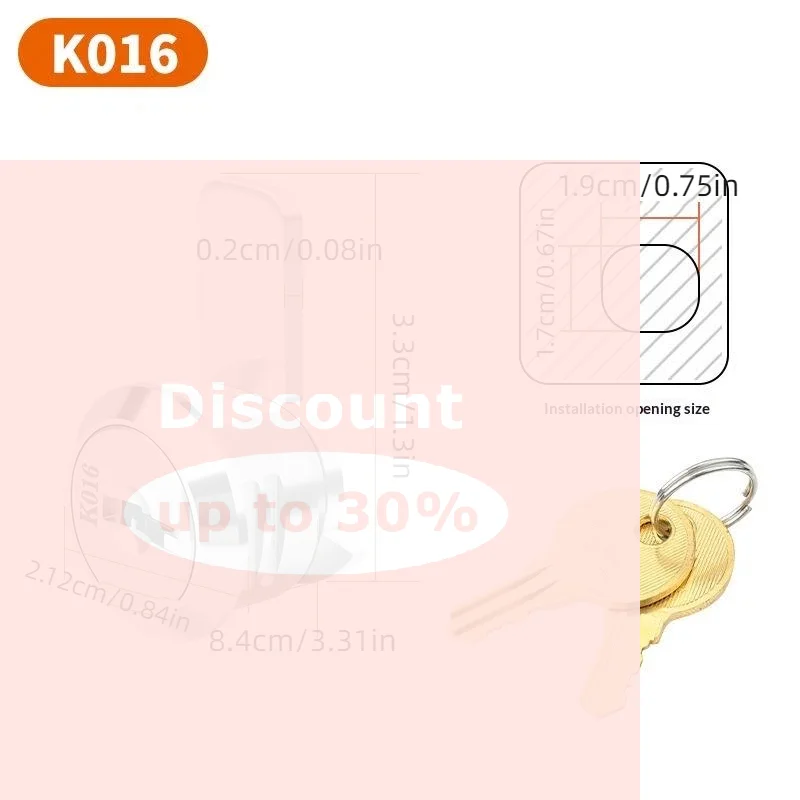 [Zinc Alloy Cash Register Mailbox Lock Drawer Lock With 2 Keys Cabinet Lock For Storage Cabinets Lockers Hardware Accessory]