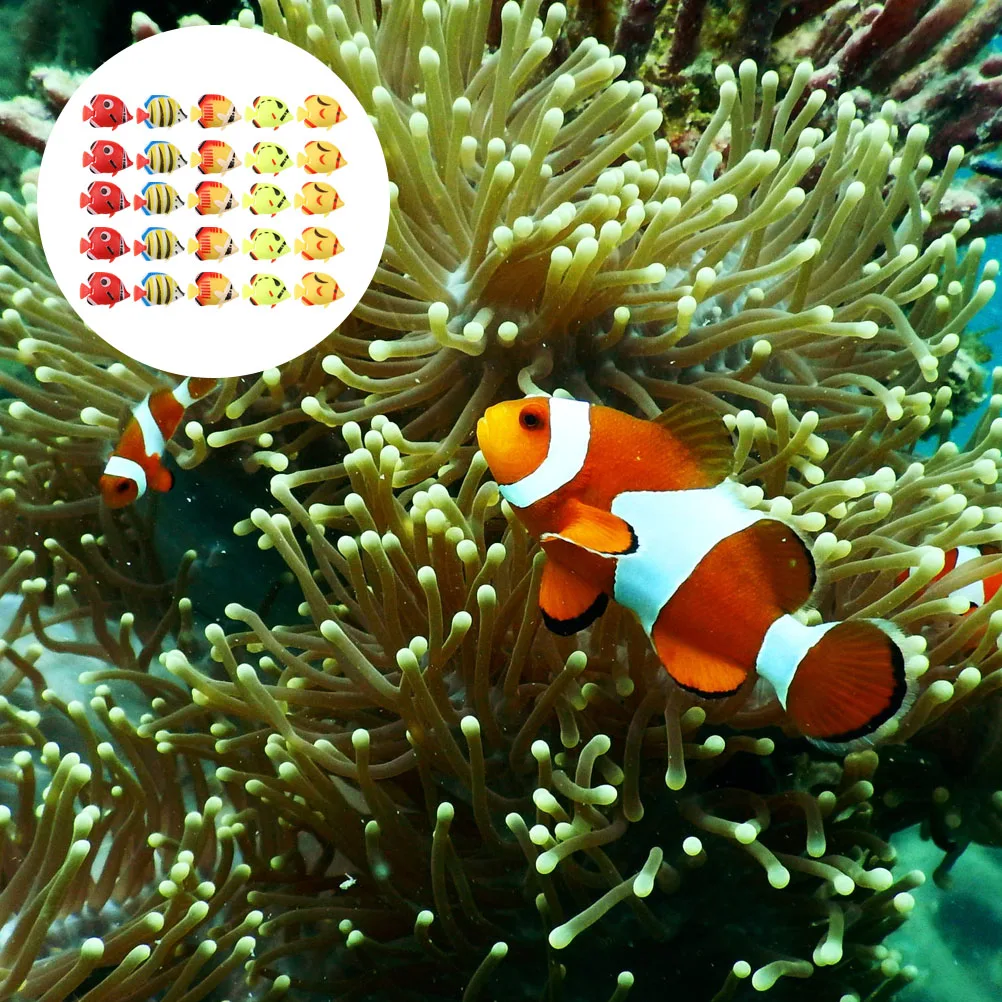 

25 PCS Ornamental Fake Fish Artificial Plastic Landscape Decor Aquarium Simulation