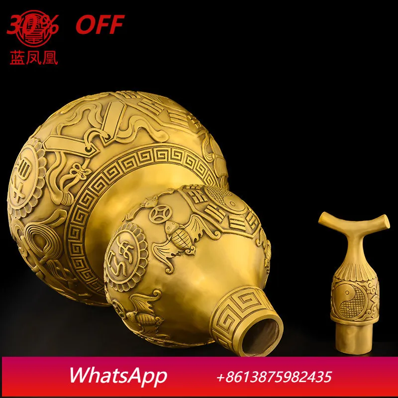 CX copper hoist ornament large brass gossip gourd Zhaozhen opening lid