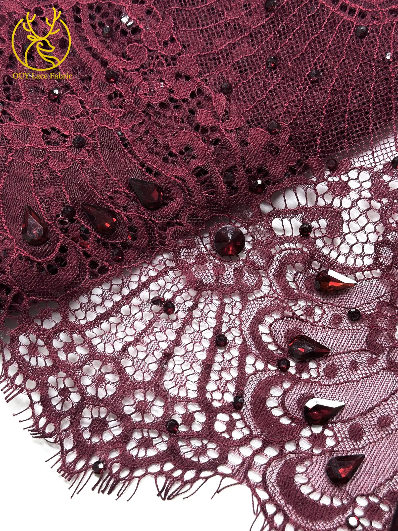 2026 Heißer Verkauf: Edles, luxuriöses, handgefertigtes Stickerei-Netzspitzenstoff mit Steinen für Damen-Hochzeitskleider, 3 Meter – Detail 23