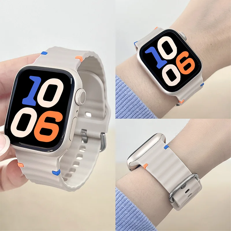 Sportarmbänder für Apple Watch Ultra2 Band 49 mm 45 mm 41 mm 44 mm 40 mm 42 46 mm Silikonarmbänder Apple Watch Serie 10 9 8 7 6 5 SE