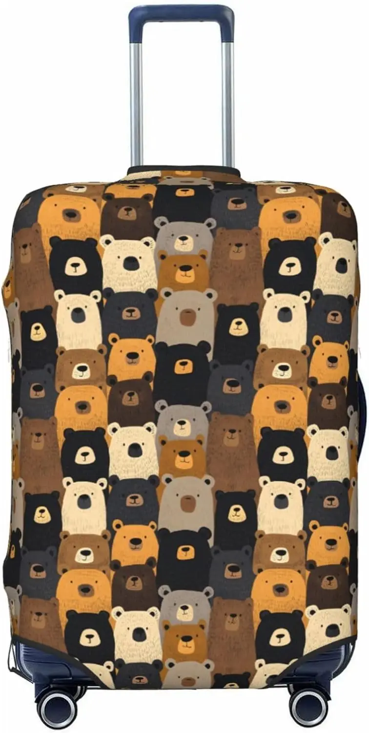 

Cute Multi-Colored Bear Pattern Luggage Cover Luggage Cover Protector Soft Cute Cartoon Bear Print Suitcase Covers for Luggage