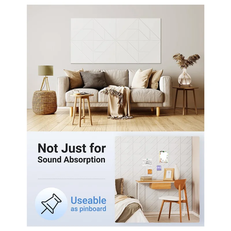

AED4-12 Pack Soundproof Wall Panels, 12X12x0.4Inch Self-Adhesive Sound Proof Panels Acoustic Panels For Home, Office