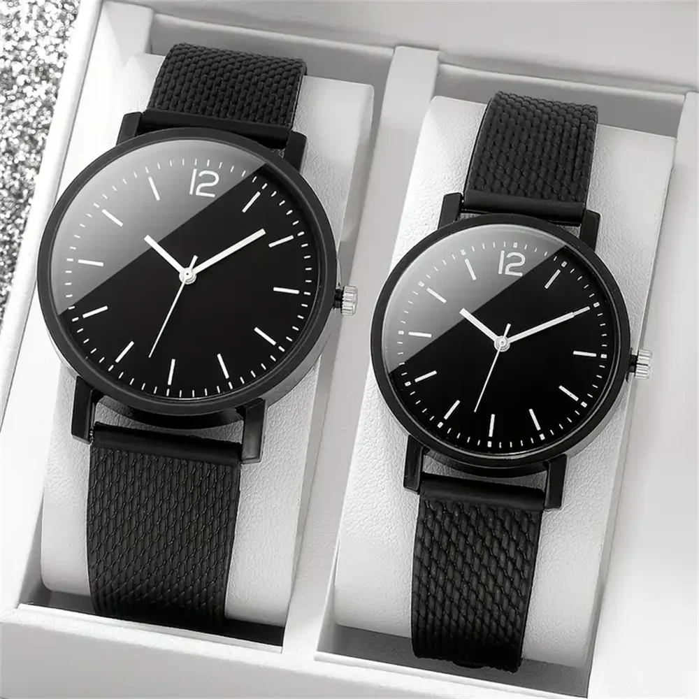 2-piece couple watch set for women elegant watch men casual watch combination set suitable for all places to wear for dad, mom,
