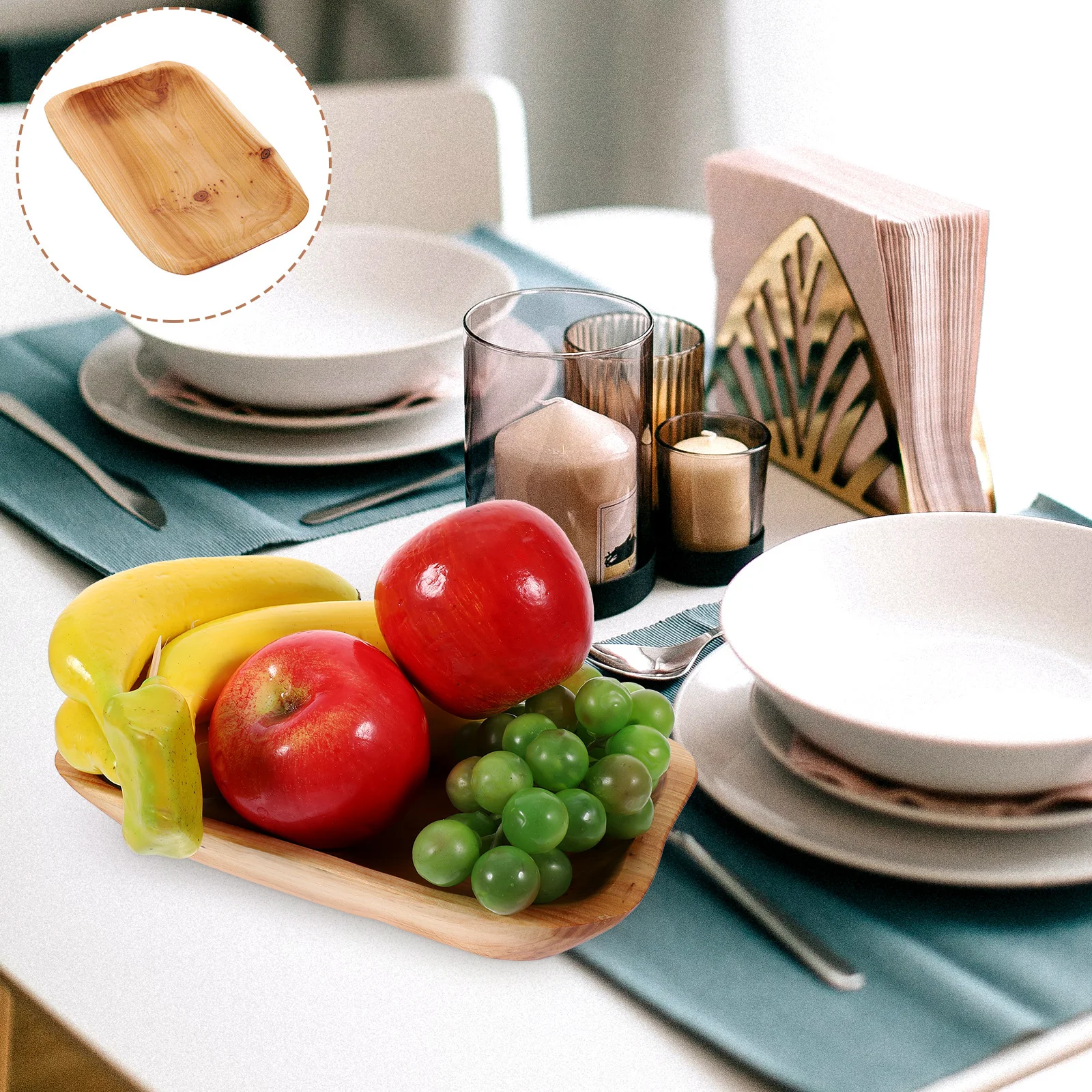 

Поднос из натурального дерева, винтажный нестандартный дизайн, деревянная тарелка, тарелка с фруктами, многофункциональный домашний офис, декор для вечеринки