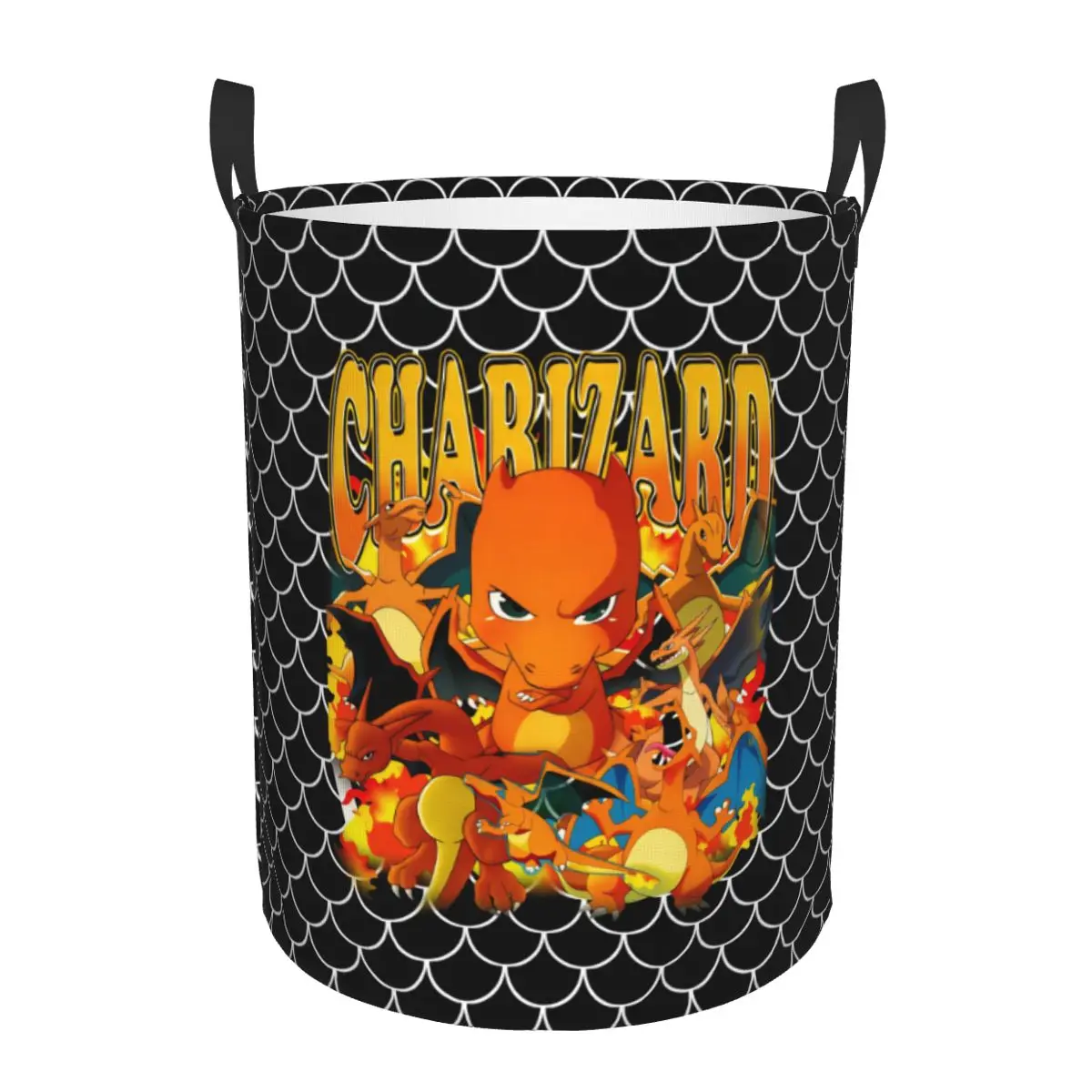 

Charizard Pokemon Cartoon Laundry Basket Collapsible Anime Clothes Hamper Storage Bin for Living Room