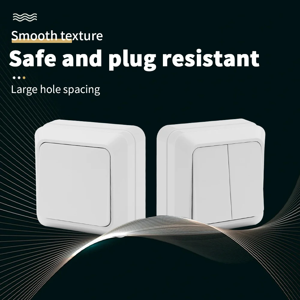 White Button Light Switch Wall Mounted