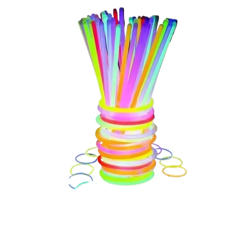 50/100 Stuks Fluorescentie Sticks Party Veelkleurige Gloeiende Stok Helder Kleurrijk Licht Helder Buigbare Glow Armband Feestartikelen - afbeelding 2