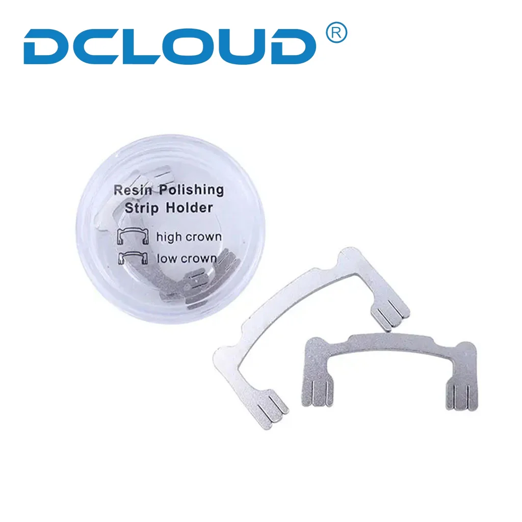 DCLOUD 2Pcs/Set Dental Polishing Strip Holder Set For Resin Teeth Grinding Sanding Shaping Autoclavable Metal Low/ High Crown