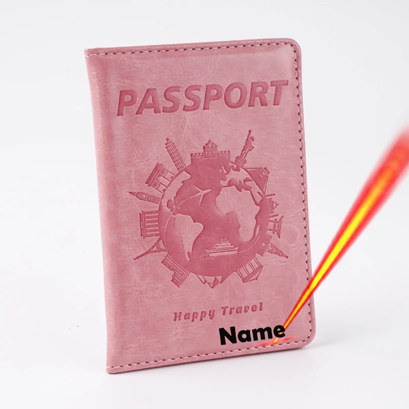 Personalized Name Passport Cover Custom Engraving Name Number Passport Holder Travel Wallet Passeport Personnalisé