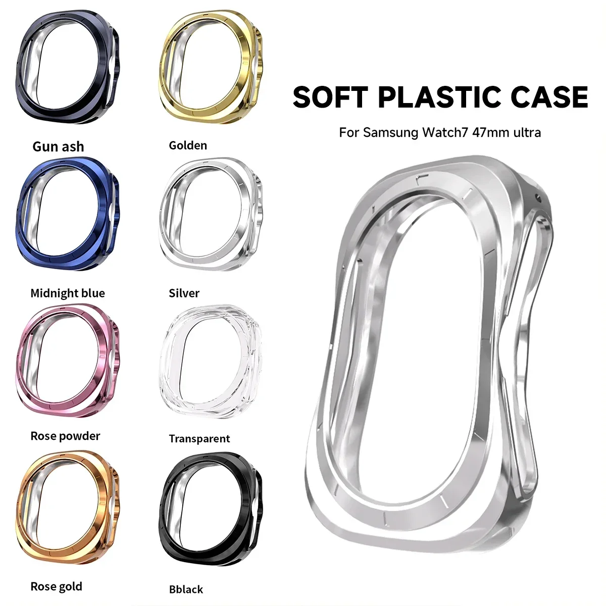 Case for Samsung Galaxy Watch 7 Ultra 47mm Smartwatch Cover Soft TPU Bumper Protective Shell for Galaxy 7 Ultra 47mm Accessories image 3