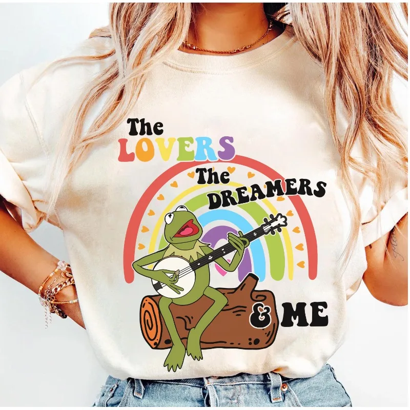 

The Lovers The Dreamers & Me Disney Kermit The Frog Shirt, Retro Muppet Kermit Shirt, The Dreamers Rainbow Disneyland Trip Tee