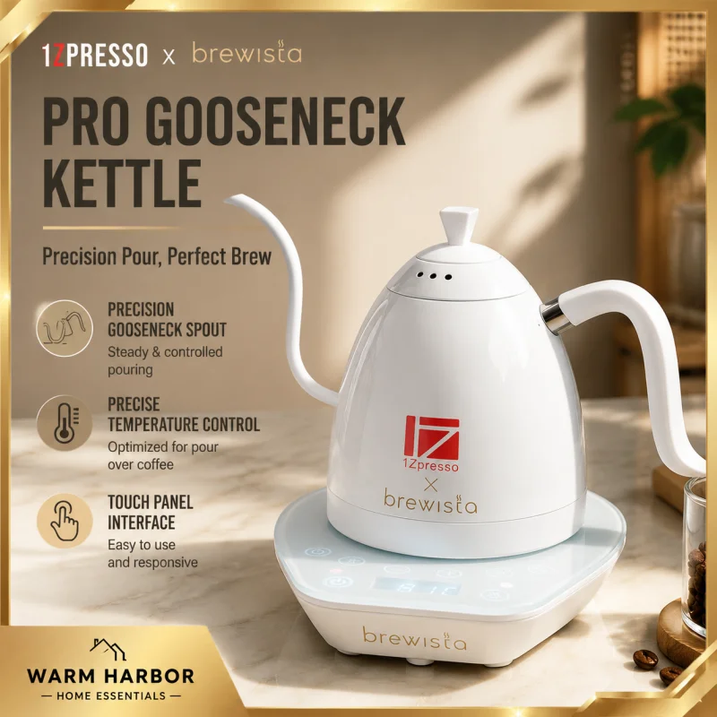 1Zpresso x Brewista Smart Temperature Control Gooseneck Electric Kettle Stainless Steel Pour Over Coffee Pot Home Cafe Barista