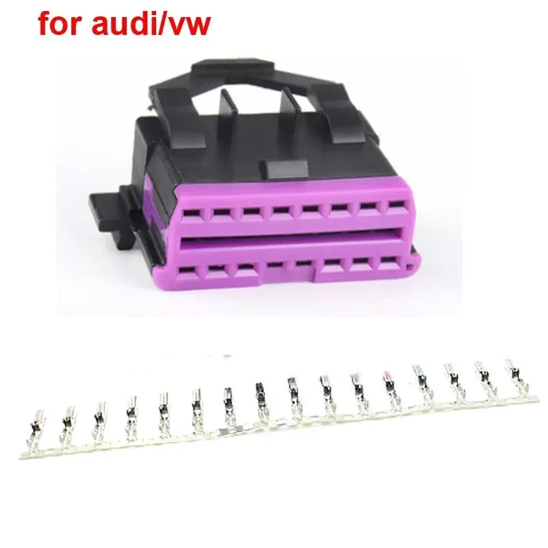 OBD2 16PIN Adapter with Terminal for Audi/BMW/Honda/Toyota/citroen Etc Car J1962f Socket OBD Plug Needle Insert Female Connector