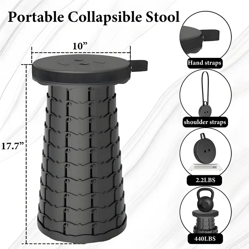 Portable Folding Fishing Stool Lightweight Compact Camping Seat for Fishing Hiking Outdoor Events Subway Bus Commuting