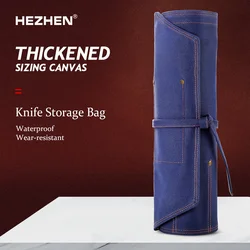 HEZHEN Knife Organizer Kitchen Accessory Knife Canvas Roll Bag with Multiple Slots Chef's Knife Kit Just a Bag No Knife