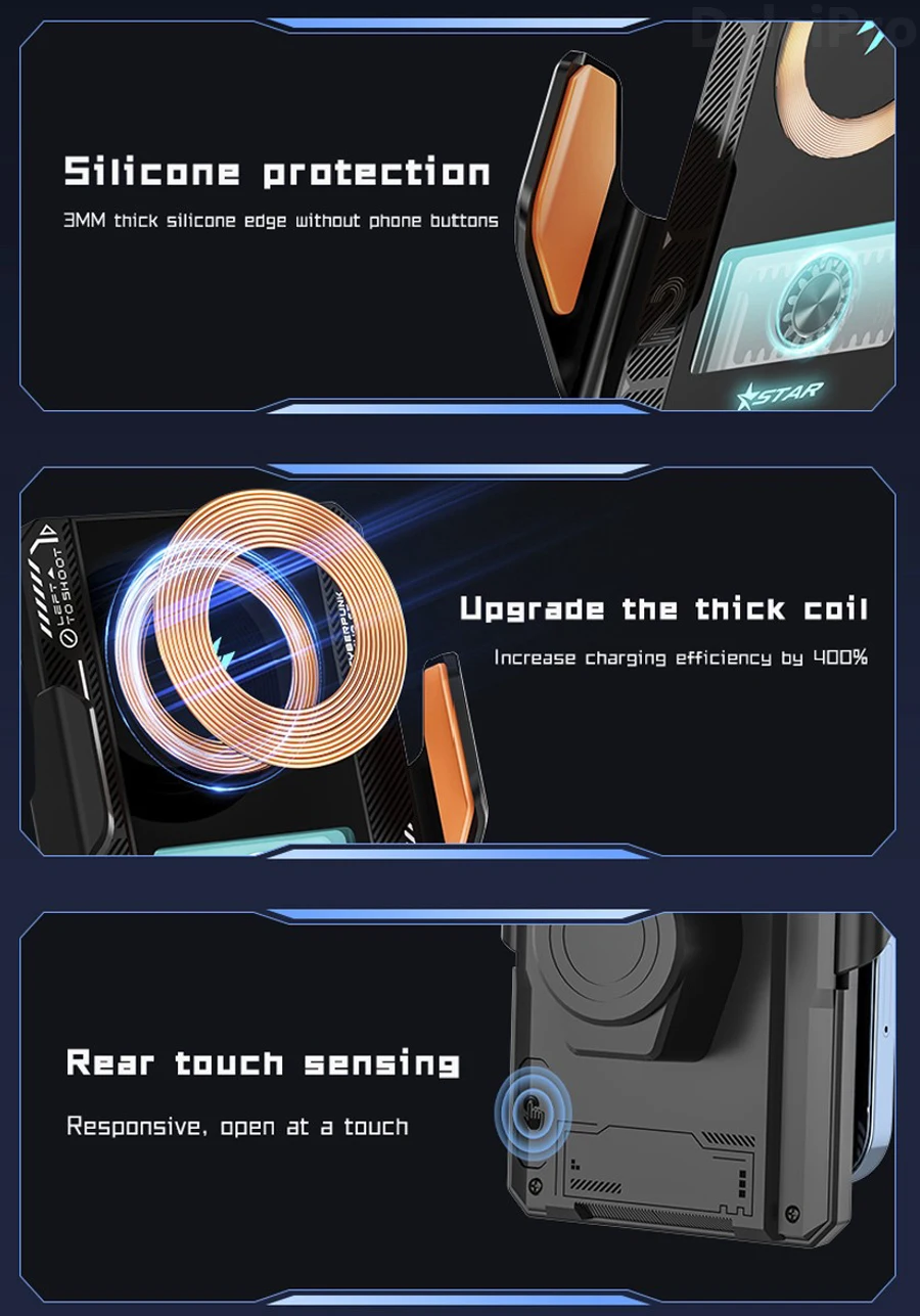 Auto Drahtlose Ladegerät Magnetische Auto Auto Halter Telefon Halterung Für Samsung iPhone Xiaomi Infrarot Induktion 66W Schnelle Ladestation – Detail 11