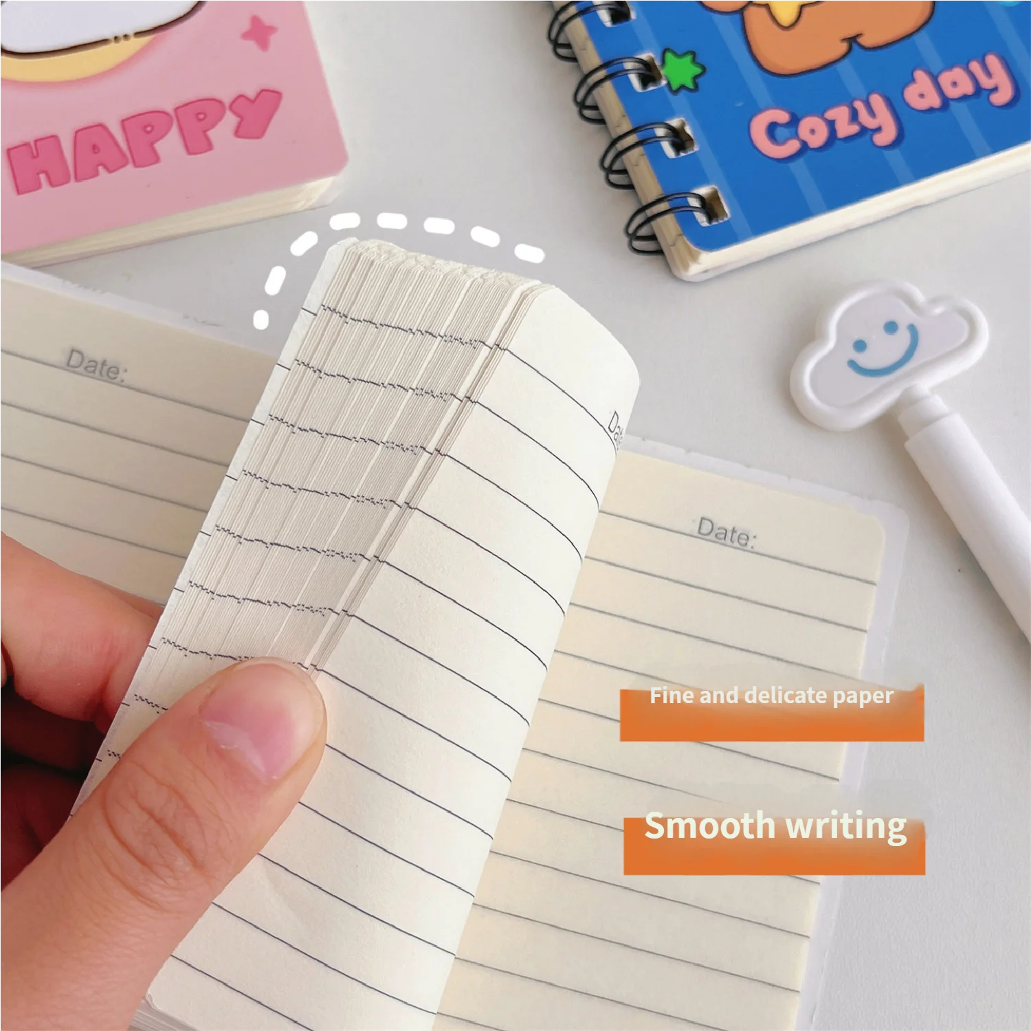 3 books/240 sheets cartoon coil notebook, portable pocket notebook, mini flip memo pad, small note book, ledger