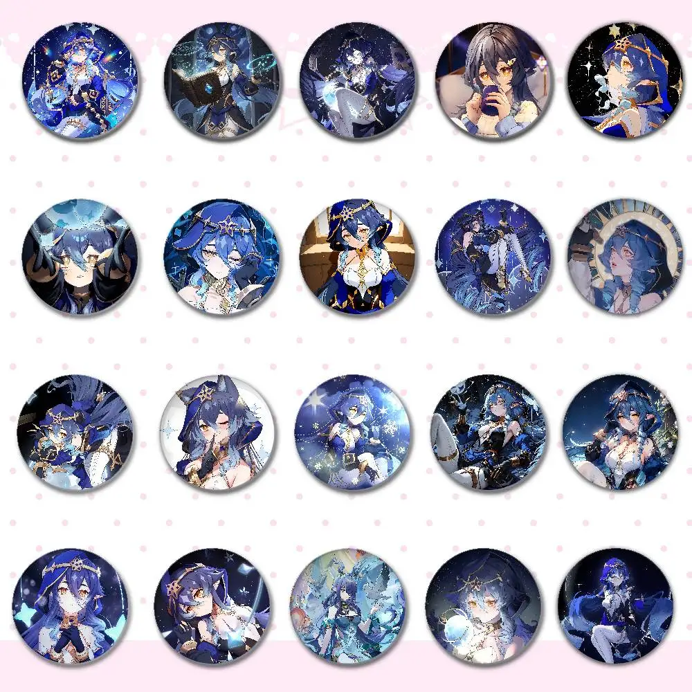 Layla Genshin Impact Abzeichen Abzeichen Cartoon Runde Broschen auf Rucksack Jacke Acryl Knopf Pins Sammlung Geschenke