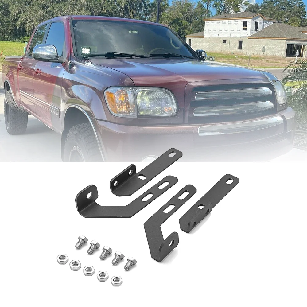 For Toyota Tundra 2000-2006 Black Hood Ditch Light Mount Bracket Fit LED Pod / Small Light Bar Heavy-duty Steel Car Accessories