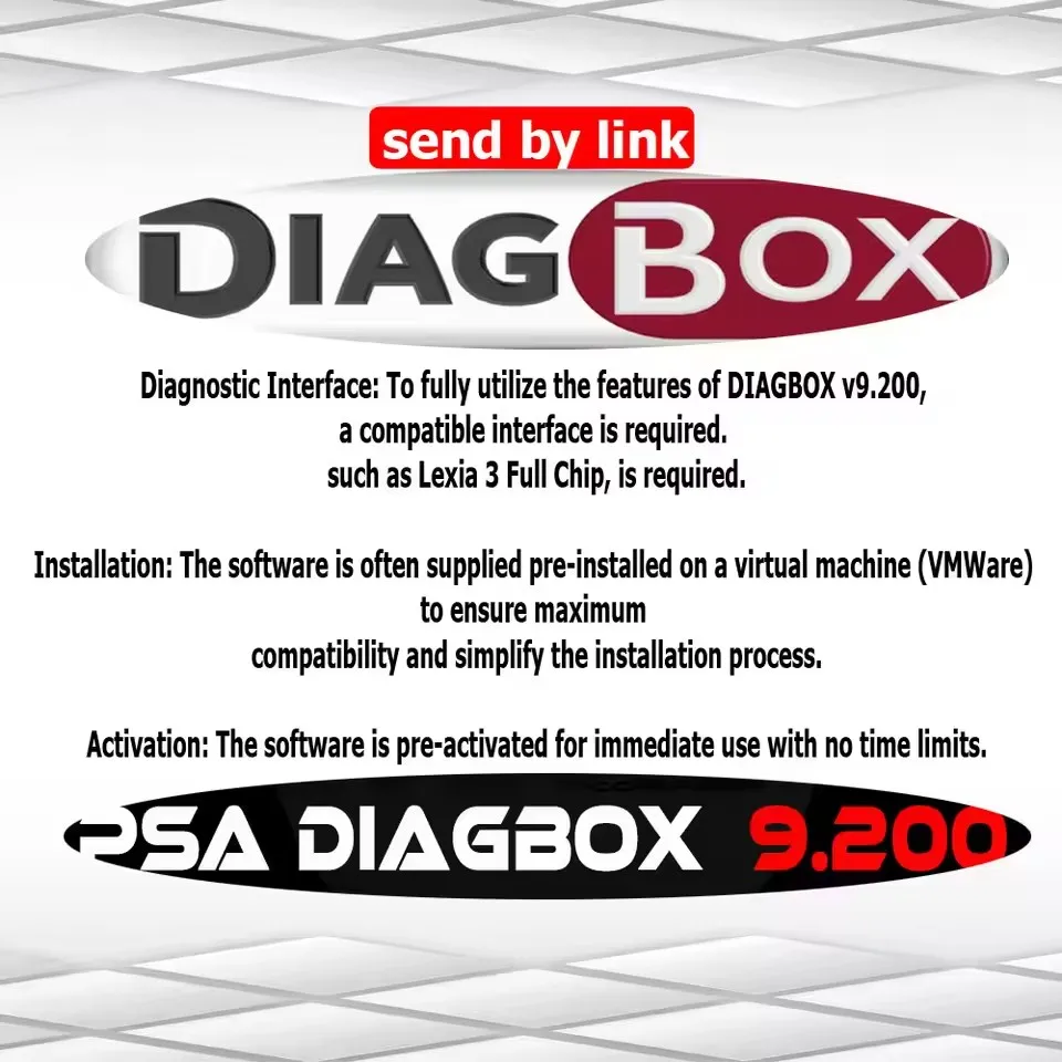 

Diagbox V9.96 Full Update Automotive Diagnostic Tool for Lexia3 PP2000 Citroen - Repair And Maintenance Software for Vehicle Dia