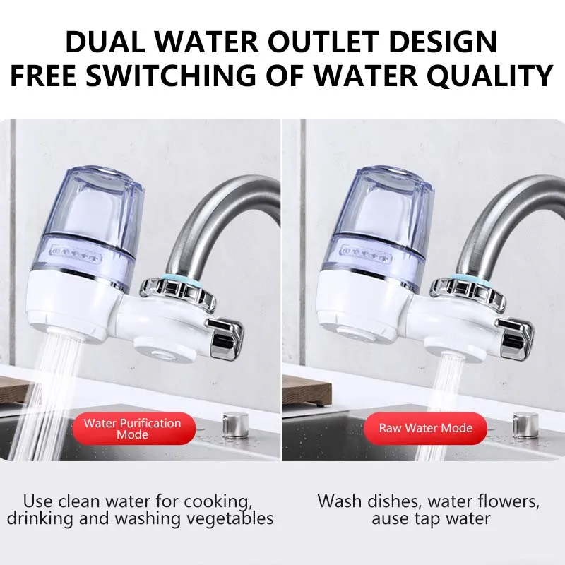 Faucet Tap Water Filter Purifier Universal For Kitchen Bathroom Shower Household Filter Reduces Lead, Chlorine & Bad Taste