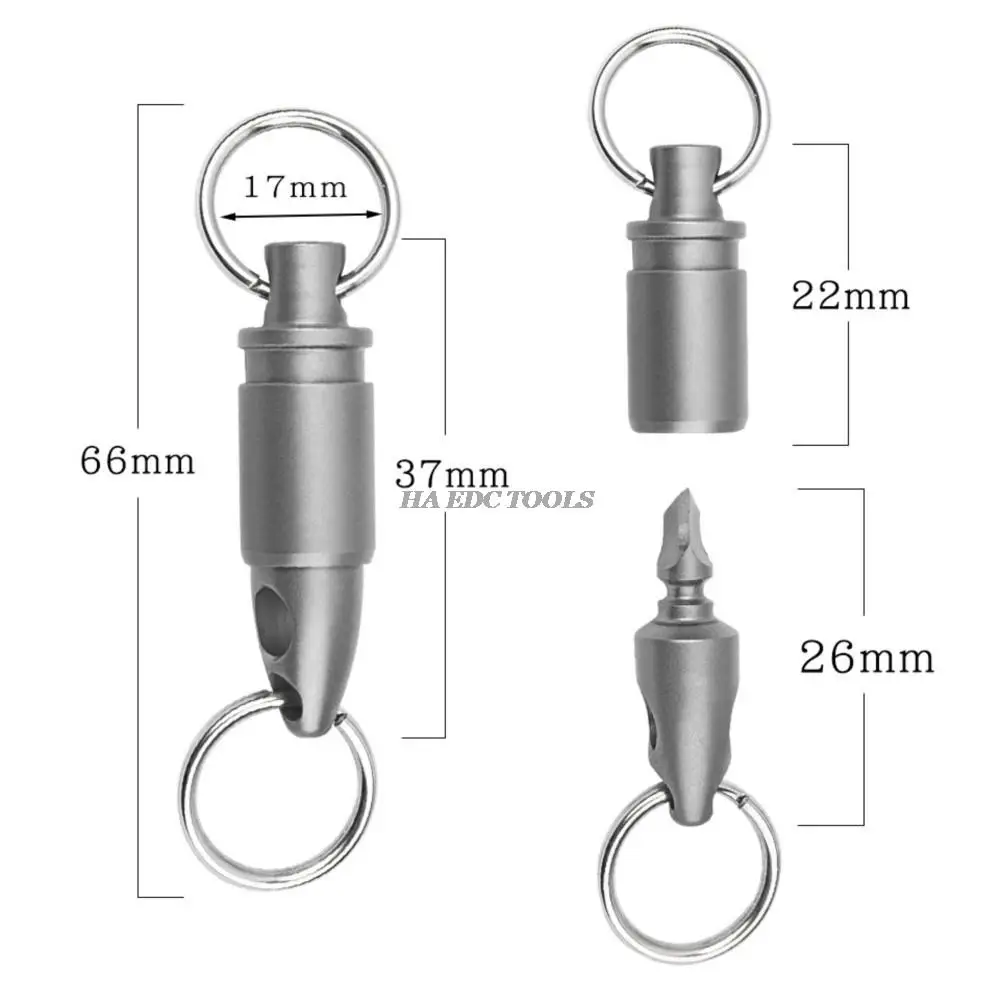 Mini anello girevole fibbia portachiavi in lega di titanio strumento rotante per esterni portachiavi a trazione rapida