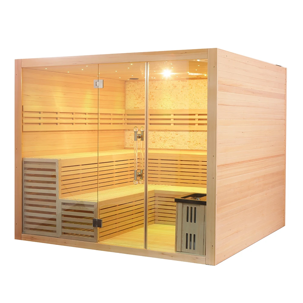 Modern Indoor Large Size 8-10 Person Sauna Room for Sale with Electric Sauna Stove