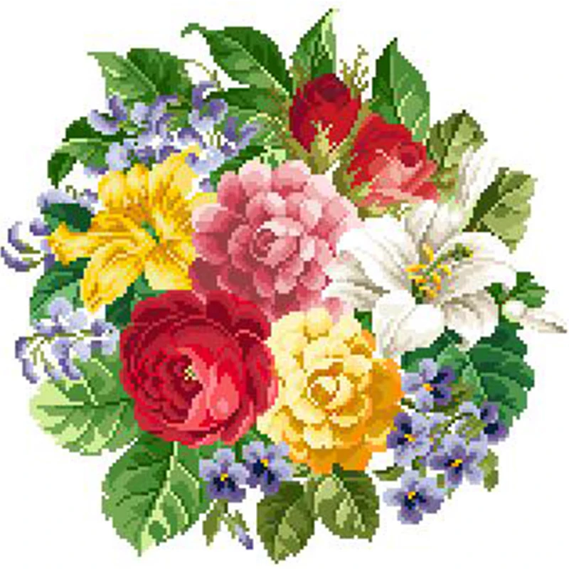 Kits de Broderie Point de Croix HC152 – Kit Complet de Broderie au Point de Croix – Artisanat et Loisirs Créatifs – Kit de Broderie Florale