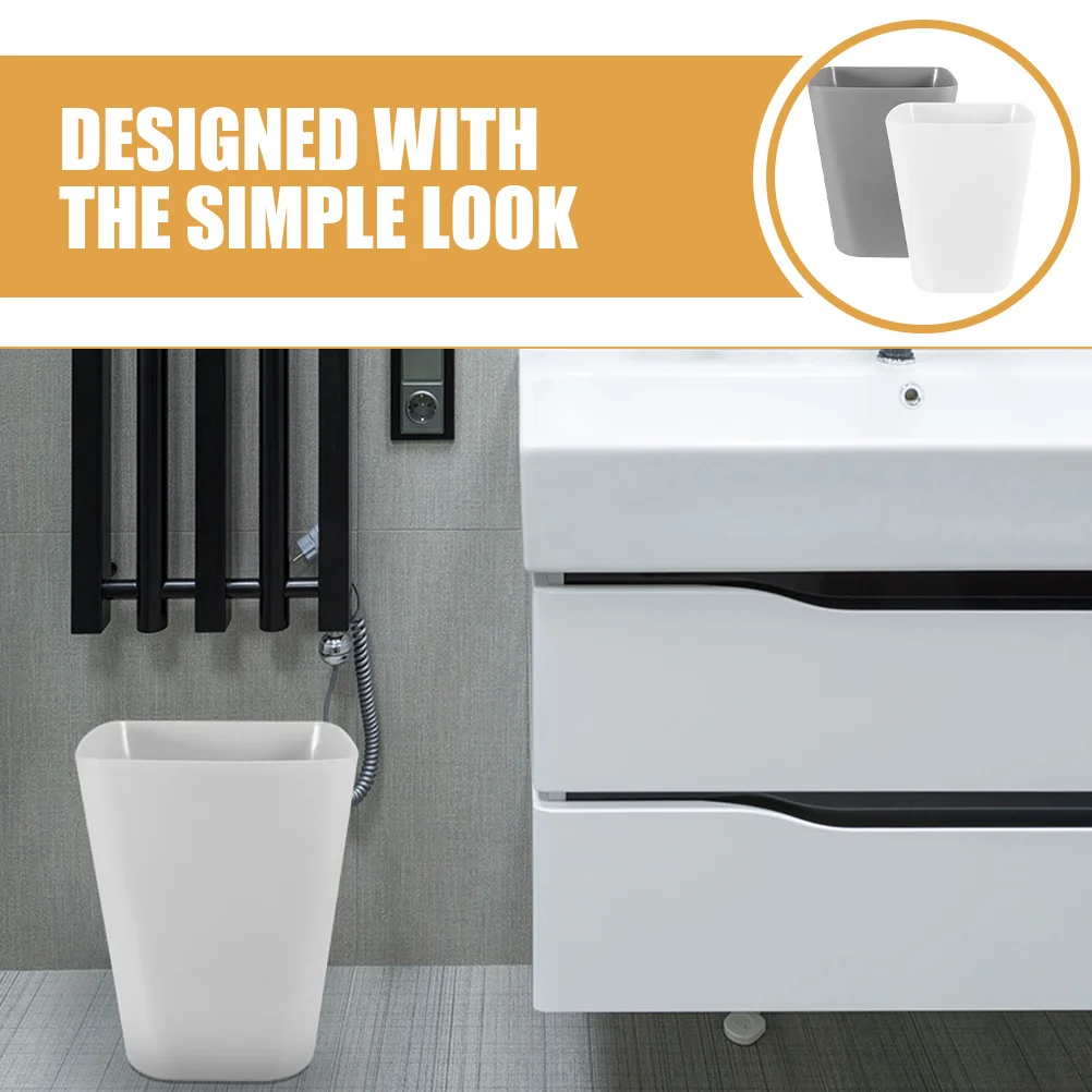 

2Pcs Square Trash Can Plastic Garbage Container Small Waste Bin Household Rubbish Bucket for Office Home Trash Can