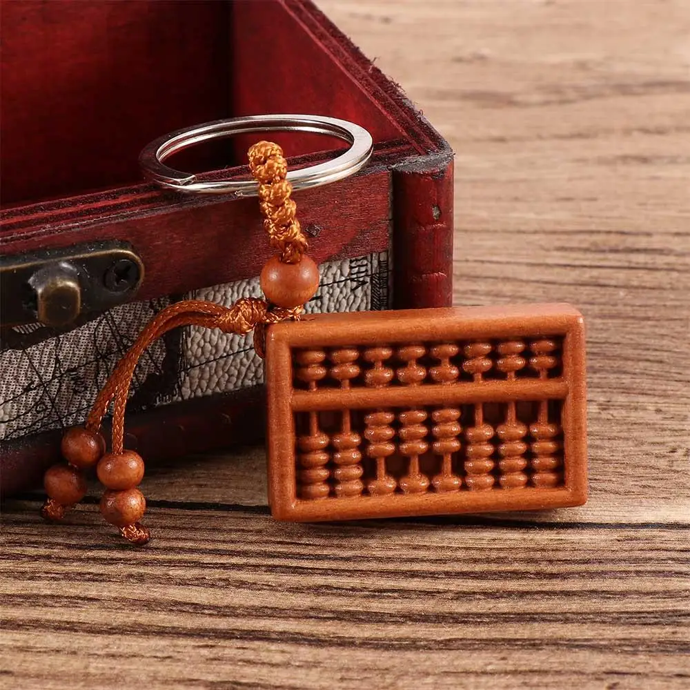 

Unisex Wood Carving Craft Handmade Car Pendant Keychain Small Gift Key Ring