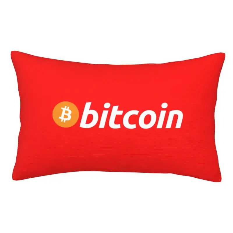 Custom Luxury Bitcoiny The Original Cushion Cover  Soft BTC Crypto Coins Throw Pillow Case for Bed Sofa Rectangle Pillowcase