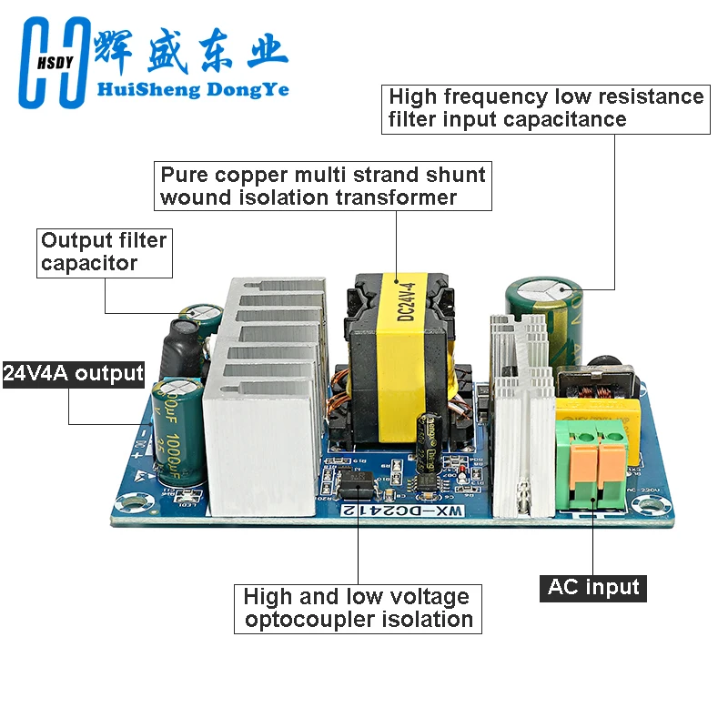 New Arrival 4A To 6A 24V Stable High Power 100W Switching Power Supply Board AC DC Power Module Transformer Wholesale