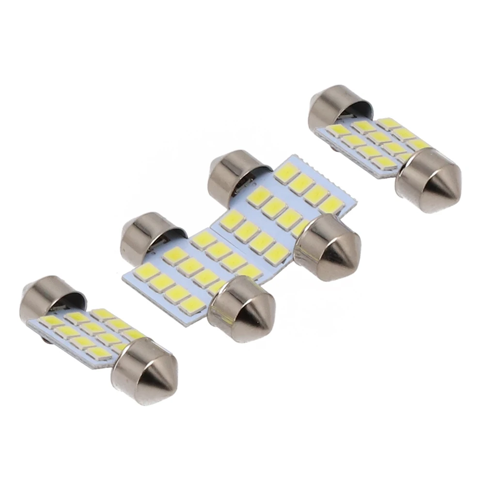 Car Trunk License Plate Lamp Interior Light Garden Indoor LED Parts Replacement White 20 Pcs 31mm 42mm 6500K