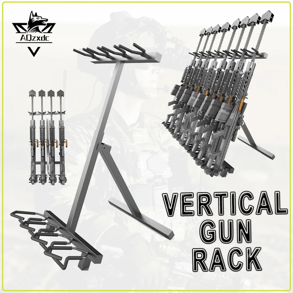 

Tactical Vertical Gun Rack Airsoft Adjustable Sniper Storage Display Rack Portable Folding Rifle Rack Stand for Shooting Range