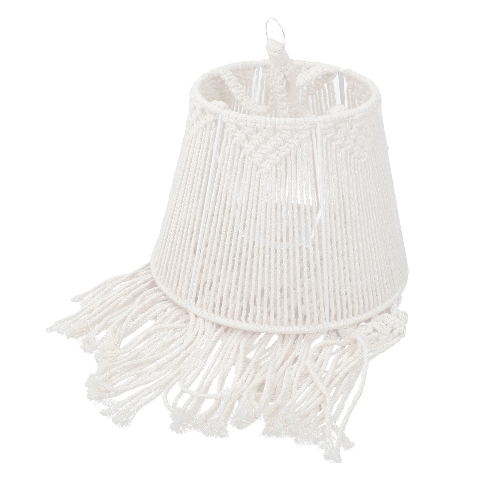 

Bohemian Lamp Shade Cotton Rope Woven Pendant Light Cover For Bedroom Living Room Macrame Hanging Lampshade Lighting