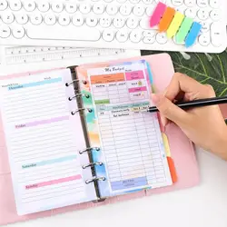 A6 Budget Planner Refill Kit 82 Sheet 2024 Monthly Weekly Planner Calendar Inserts 6 Hole Expense Budget Loose-leaf Notebook